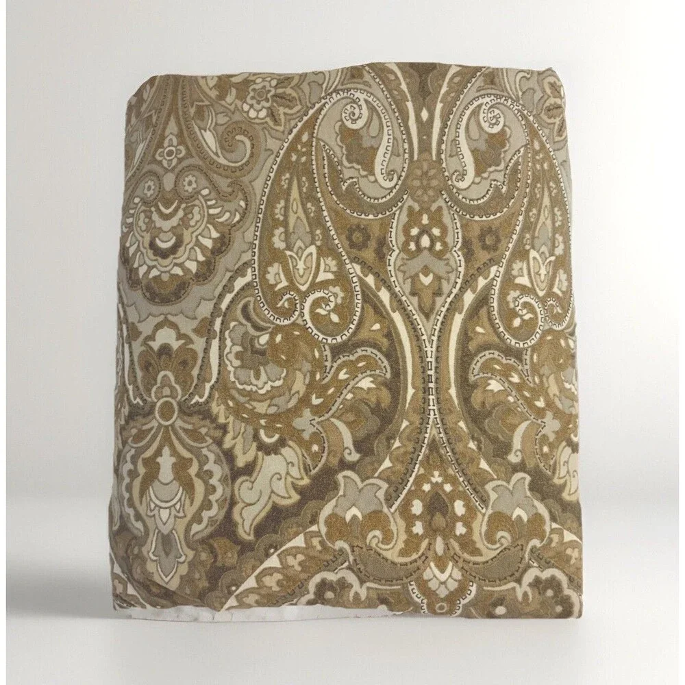 Pottery Barn F/Q MACKENNA TAUPE NEUTRAL Tan Beige Paisley Duvet Cover Full Queen